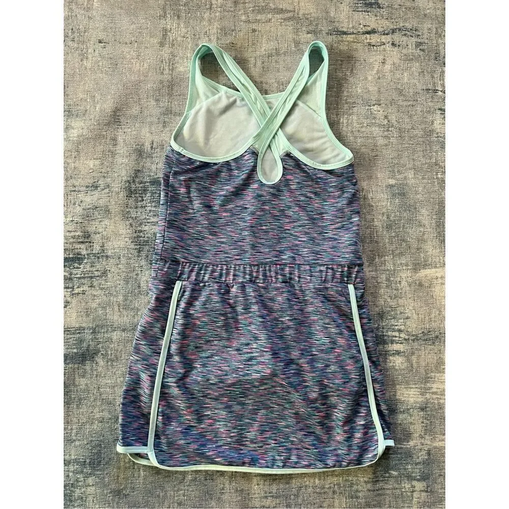 Gymboree Aqua Blue Pink Active Tank Dress with Built in Shorts Romper Girls XL